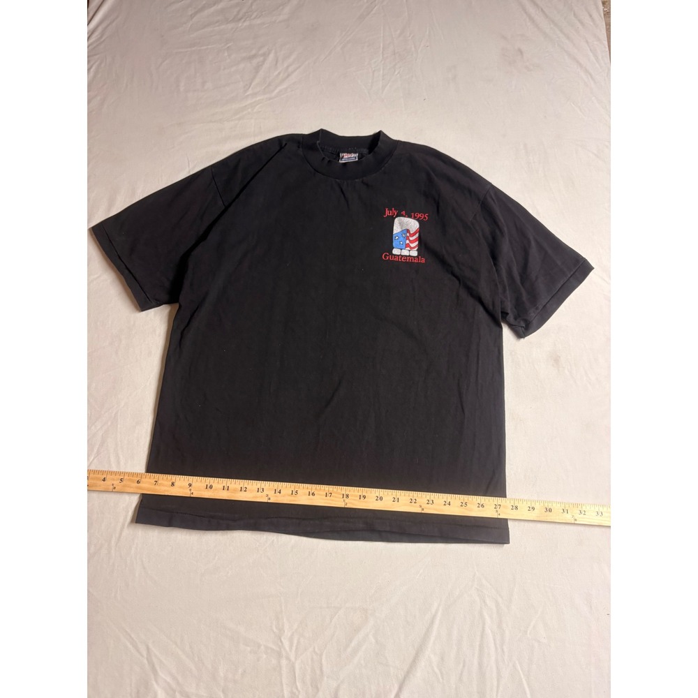 Vintage 1995 Guatemala July 4th T-Shirt Perigraph Impressions Black Large Mayan